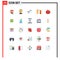 Universal Icon Symbols Group of 25 Modern Flat Colors of crop, programing, passport, pencil, design