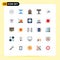 Universal Icon Symbols Group of 25 Modern Flat Colors of desk, thanksgiving, skin, pilgrim, barn