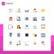 Universal Icon Symbols Group of 25 Modern Flat Colors of file, winner, device, leader, flag