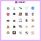 Universal Icon Symbols Group of 25 Modern Flat Colors of gene, chromosome, exchange, money, finance
