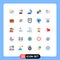 Universal Icon Symbols Group of 25 Modern Flat Colors of process, play, globe, gambling, casino