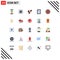 Universal Icon Symbols Group of 25 Modern Flat Colors of slice, fruit, coffee, food, reader