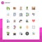 Universal Icon Symbols Group of 25 Modern Flat Colors of summer, recreation, learning, game, athletics