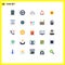 Universal Icon Symbols Group of 25 Modern Flat Colors of sunny, charity, iot, love, things