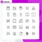 Universal Icon Symbols Group of 25 Modern Lines of love, easter, film camera, cute, bunny