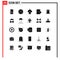 Universal Icon Symbols Group of 25 Modern Solid Glyphs of delete, data, sphere, base, server