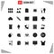 Universal Icon Symbols Group of 25 Modern Solid Glyphs of spoon, baby, computer, king, emperor