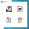 Universal Icon Symbols Group of 4 Modern Filledline Flat Colors of book, gps, revision, text, map