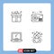 Universal Icon Symbols Group of 4 Modern Filledline Flat Colors of box, device, shopping, music, laptop