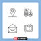 Universal Icon Symbols Group of 4 Modern Filledline Flat Colors of business, message, gear, stack, open