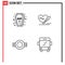 Universal Icon Symbols Group of 4 Modern Filledline Flat Colors of coffin, insignia, rip, heart, plain