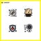 Universal Icon Symbols Group of 4 Modern Filledline Flat Colors of coin, security, token, sugar, shopping