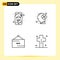 Universal Icon Symbols Group of 4 Modern Filledline Flat Colors of domestics, ecommerce, home wifi, mind, new