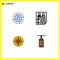 Universal Icon Symbols Group of 4 Modern Filledline Flat Colors of energy, compass, nature, paper, navigation