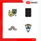 Universal Icon Symbols Group of 4 Modern Filledline Flat Colors of mask, insect, circus, wheel, data