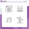 Universal Icon Symbols Group of 4 Modern Filledline Flat Colors of web, sound, ocean, beach, fever