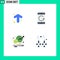 Universal Icon Symbols Group of 4 Modern Flat Icons of arrow, business, direction, communication, growth