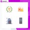 Universal Icon Symbols Group of 4 Modern Flat Icons of award, food, reward, love, products