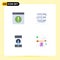 Universal Icon Symbols Group of 4 Modern Flat Icons of business, data, man, storage, friend