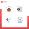 Universal Icon Symbols Group of 4 Modern Flat Icons of conference, direction, about, news, editor