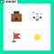 Universal Icon Symbols Group of 4 Modern Flat Icons of user, location, office, transport, world