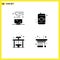 Universal Icon Symbols Group of 4 Modern Solid Glyphs of coffee, city, hot drink, food, bus