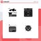 Universal Icon Symbols Group of 4 Modern Solid Glyphs of factory, schedule, page, website, business