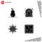 Universal Icon Symbols Group of 4 Modern Solid Glyphs of food, connections, location, shop, modern