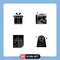 Universal Icon Symbols Group of 4 Modern Solid Glyphs of gift, page, ribbon, strategy, seo