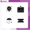 Universal Icon Symbols Group of 4 Modern Solid Glyphs of management, gras, relation, picture, umbrella