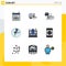 Universal Icon Symbols Group of 9 Modern Filledline Flat Colors of creative, bluetooth, game, phone, headphone