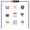 Universal Icon Symbols Group of 9 Modern Flat Colors of comparing, person, business, jury, court