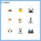Universal Icon Symbols Group of 9 Modern Flat Colors of environment, eco, design, head, process