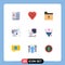 Universal Icon Symbols Group of 9 Modern Flat Colors of play, dices, folder, competition, financial