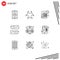 Universal Icon Symbols Group of 9 Modern Outlines of budget, speech bubble, reminder, help, chat