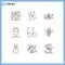 Universal Icon Symbols Group of 9 Modern Outlines of quotes, pin, water, location, smart city