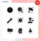 Universal Icon Symbols Group of 9 Modern Solid Glyphs of discount, camping, achievement, flash, torch