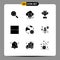 Universal Icon Symbols Group of 9 Modern Solid Glyphs of online, internet, education, global, layout