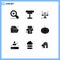 Universal Icon Symbols Group of 9 Modern Solid Glyphs of pumpkin, marketing, balance, office, document