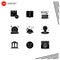 Universal Icon Symbols Group of 9 Modern Solid Glyphs of thanksgiving, internet, book, wifi, cd