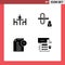 Universal Icon Symbols Group of Modern Solid Glyphs of agreement, documents, diplomacy, lock, office