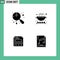 Universal Icon Symbols Group of Modern Solid Glyphs of asian, report, instrument, cooking, sheet