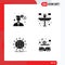 Universal Icon Symbols Group of Modern Solid Glyphs of business, network, money, household, news