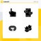 Universal Icon Symbols Group of Modern Solid Glyphs of finger, running, touch, media, surface