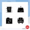 Universal Icon Symbols Group of Modern Solid Glyphs of fries, rename, party, send, vehicle