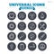 Universal linear icons set. Thin outline signs