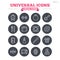 Universal linear icons set. Thin outline signs