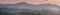 Universal Linkedin banner 4x1 with alpine valley landscape at sunset