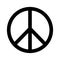 universal peace symbol black vector icon, pacifist sign