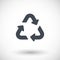 Universal recycling symbol flat icon vector